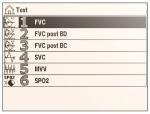 Spirometer Menu